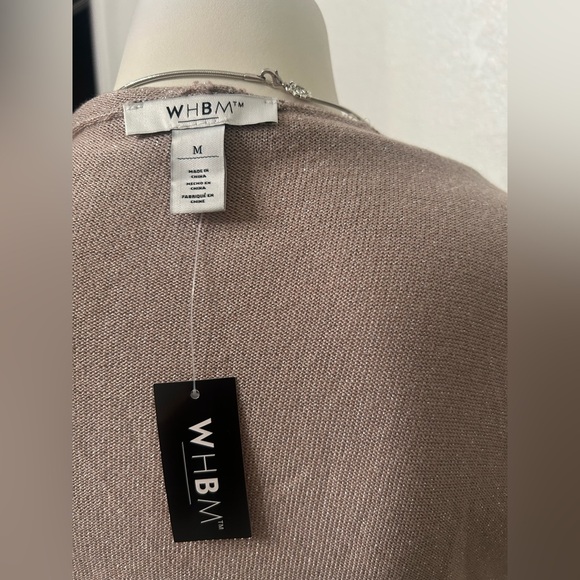 White House Black Market Shimmering Soft Pink Open Cardigan - Picture 3 of 4